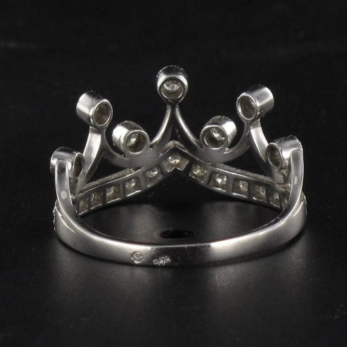 Bague 52 Bague couronne en or blanc 18 carats et diamants 58 Facettes 08-016-1527932-55