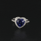 Bague 50 Bague cœur tanzanite et diamants en or blanc 18 carats 58 Facettes 12-063-5220536-52