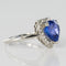 Bague 50 Bague cœur tanzanite et diamants en or blanc 18 carats 58 Facettes 12-063-5220536-52