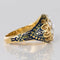 Bague 56 Bague diamants et émail bleu en or jaune 18 carats 58 Facettes 08-017-1463177-57