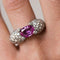 Bague 51 Bague en or blanc 18 carats avec saphir rose et diamants 58 Facettes 00-211-2712936-52