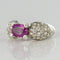 Bague 51 Bague en or blanc 18 carats avec saphir rose et diamants 58 Facettes 00-211-2712936-52
