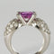Bague 51 Bague en or blanc 18 carats avec saphir rose et diamants 58 Facettes 00-211-2712936-52