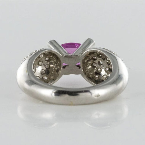 Bague 51 Bague en or blanc 18 carats avec saphir rose et diamants 58 Facettes 00-211-2712936-52