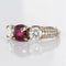 Bague 53 Bague en or blanc 18 carats rubis et diamants pavés 58 Facettes 05-118-3177552-53