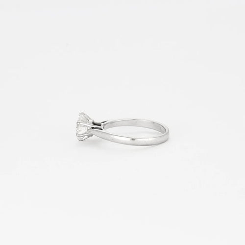 Bague 51 Bague solitaire en or blanc 18k avec diamant taille brillant 1,10 ct 58 Facettes