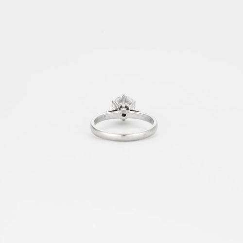 Bague 51 Bague solitaire en or blanc 18k avec diamant taille brillant 1,10 ct 58 Facettes