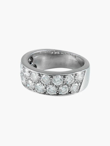 Bague 60 Bague ruban en or blanc 18K sertie de diamants 58 Facettes