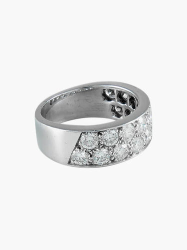 Bague 60 Bague ruban en or blanc 18K sertie de diamants 58 Facettes