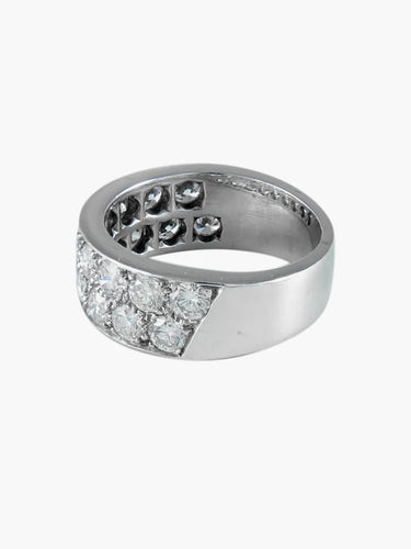 Bague 60 Bague ruban en or blanc 18K sertie de diamants 58 Facettes