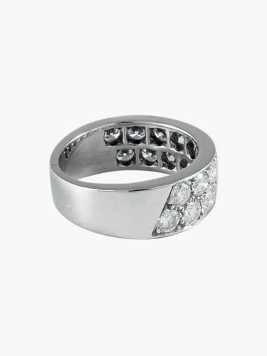 Bague 60 Bague ruban en or blanc 18K sertie de diamants 58 Facettes