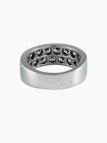 Bague 60 Bague ruban en or blanc 18K sertie de diamants 58 Facettes
