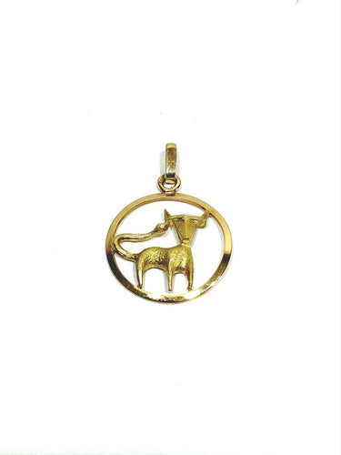 Pendentif Médaille Taureau en or rose et or jaune 18 carats 58 Facettes 1714295
