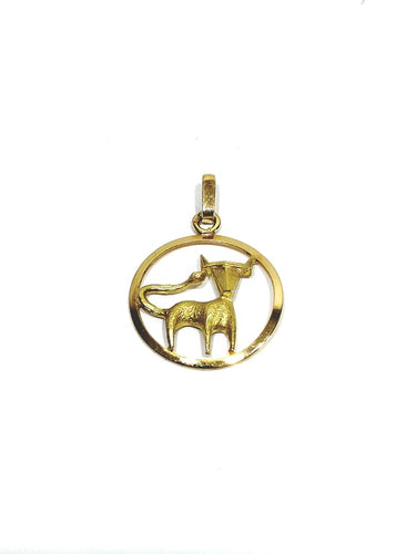 Pendentif Médaille Taureau en or rose et or jaune 18 carats 58 Facettes 1714295