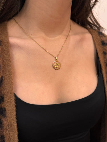 Pendentif Médaille Taureau en or rose et or jaune 18 carats 58 Facettes 1714295