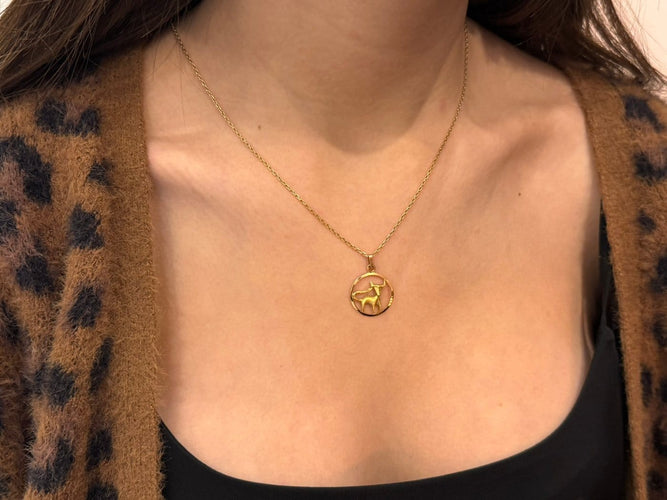 Pendentif Médaille Taureau en or rose et or jaune 18 carats 58 Facettes 1714295