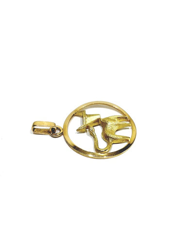 Pendentif Médaille Taureau en or rose et or jaune 18 carats 58 Facettes 1714295