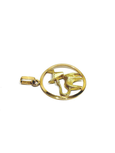 Pendentif Médaille Taureau en or rose et or jaune 18 carats 58 Facettes 1714295