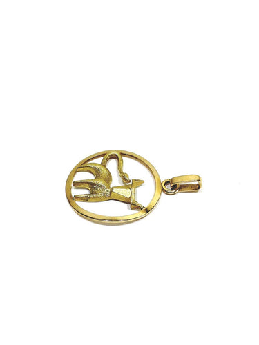 Pendentif Médaille Taureau en or rose et or jaune 18 carats 58 Facettes 1714295