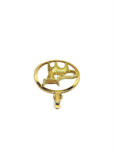 Pendentif Médaille Taureau en or rose et or jaune 18 carats 58 Facettes 1714295