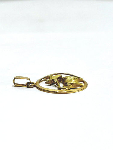 Pendentif Médaille Taureau en or rose et or jaune 18 carats 58 Facettes 1714295