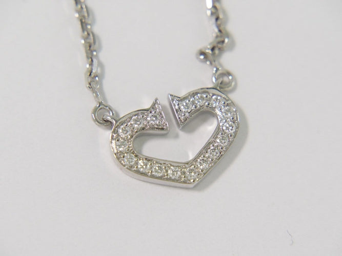 Pendentif Cartier - Pendentif C Heart de Cartier en or blanc et diamant 58 Facettes zwvgx5