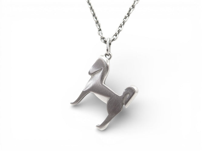 Collier collier HERMES panache h077298fb00 pendentif galop metal argente 58 Facettes 273214