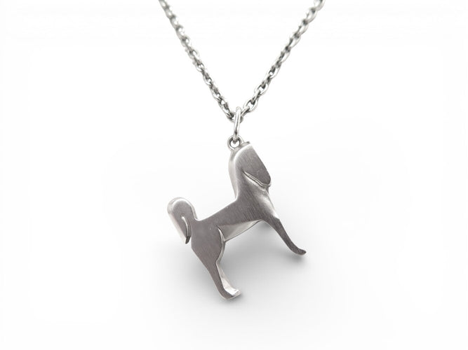 Collier collier HERMES panache h077298fb00 pendentif galop metal argente 58 Facettes 273214
