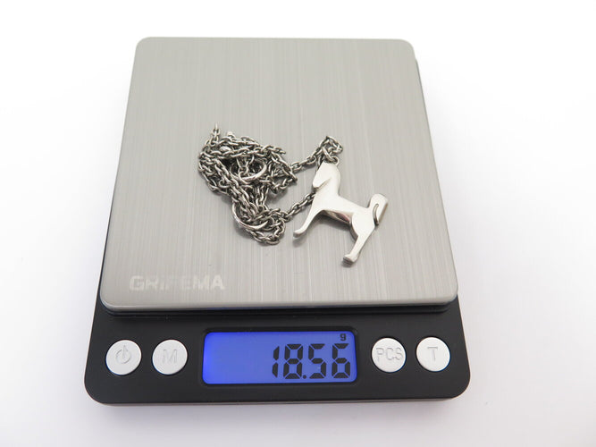 Collier collier HERMES panache h077298fb00 pendentif galop metal argente 58 Facettes 273214