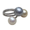 Bague 55 Bague trois perles australiennes en or blanc 18k 58 Facettes T5
