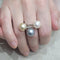 Bague 55 Bague trois perles australiennes en or blanc 18k 58 Facettes T5