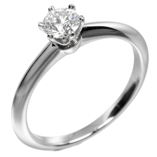 Bague 48 Tiffany & Co. - Bague solitaire Tiffany Setting en platine et diamant 58 Facettes c3927u