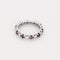 Bague 50 Alliance en or blanc, diamants et rubis 58 Facettes PER0565