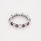 Bague 50 Alliance en or blanc, diamants et rubis 58 Facettes PER0565