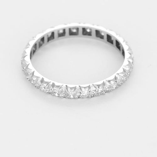 Bague 52 Alliance en or gris et diamants 58 Facettes ENG11586X2