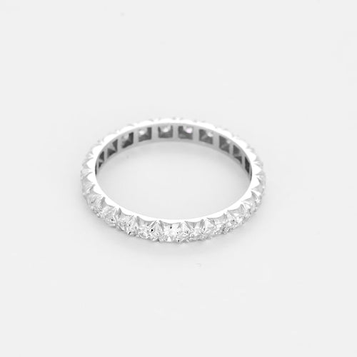 Bague 52 Alliance en or gris et diamants 58 Facettes ENG11586X2