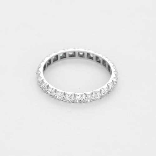 Bague 52 Alliance en or gris et diamants 58 Facettes ENG11586X2