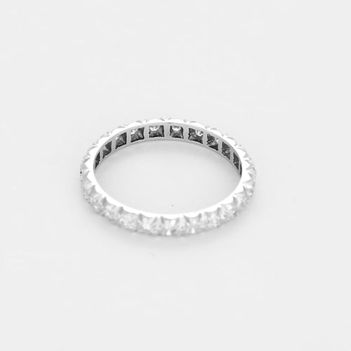 Bague 52 Alliance en or gris et diamants 58 Facettes ENG11586X2