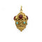 Pendentif Pendentif vénitien - Lanterne en or jaune 750 sertie cornalines et turquoises 58 Facettes 260061R