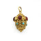 Pendentif Pendentif vénitien - Lanterne en or jaune 750 sertie cornalines et turquoises 58 Facettes 260061R