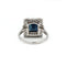Bague 55 Bague Art déco en platine 950 sertie d’un saphir et diamants 58 Facettes 260040R