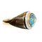 Bague 60 Bague en or jaune 18 carats avec topaze bleue poire et diamants 58 Facettes 7861 A