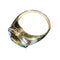 Bague 60 Bague en or jaune 18 carats avec topaze bleue poire et diamants 58 Facettes 7861 A