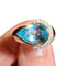 Bague 60 Bague en or jaune 18 carats avec topaze bleue poire et diamants 58 Facettes 7861 A