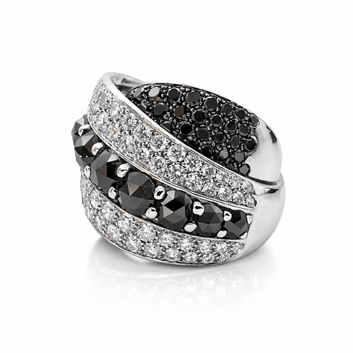 Bague 60 Bague bandeaux croisés en or blanc 18 carats sertie de diamants 58 Facettes Bague or et diamants