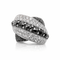 Bague 60 Bague bandeaux croisés en or blanc 18 carats sertie de diamants 58 Facettes Bague or et diamants