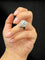 Bague 54 Rosée de lumière - Bague en or blanc bruni et diamants 58 Facettes