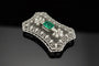 Broche Il Reticolo dei Sogni - Broche en platine diamants et émeraude 58 Facettes spilla platino