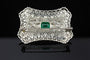 Broche Il Reticolo dei Sogni - Broche en platine diamants et émeraude 58 Facettes spilla platino