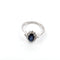 Bague Bague en or blanc avec saphir ovale et diamants 58 Facettes 68/i